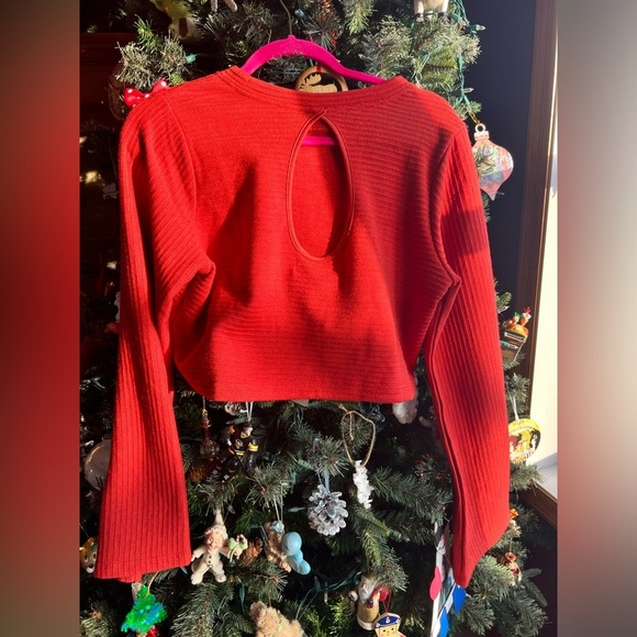 NEW Band Of Gypsies BEAUTIFUL ALIZE RUST LONG SLEEVE TOP w/Keyhole back Size L - Picture 7 of 7